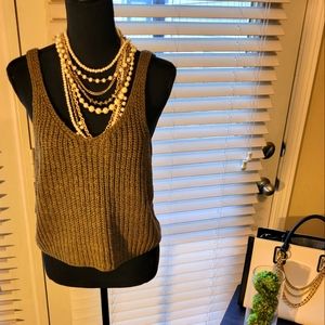 Moon & Madison Knit Crop Top Olive